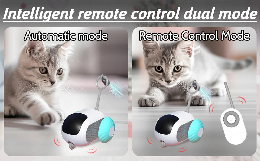 Smart Rolling Cat Toy Car – Remote-Controlled Indoor Fun