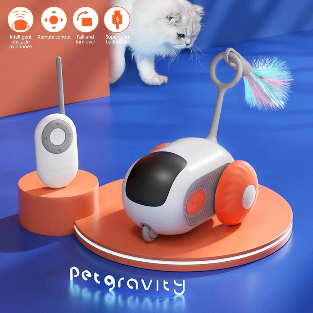 Smart Rolling Cat Toy Car – Remote-Controlled Indoor Fun