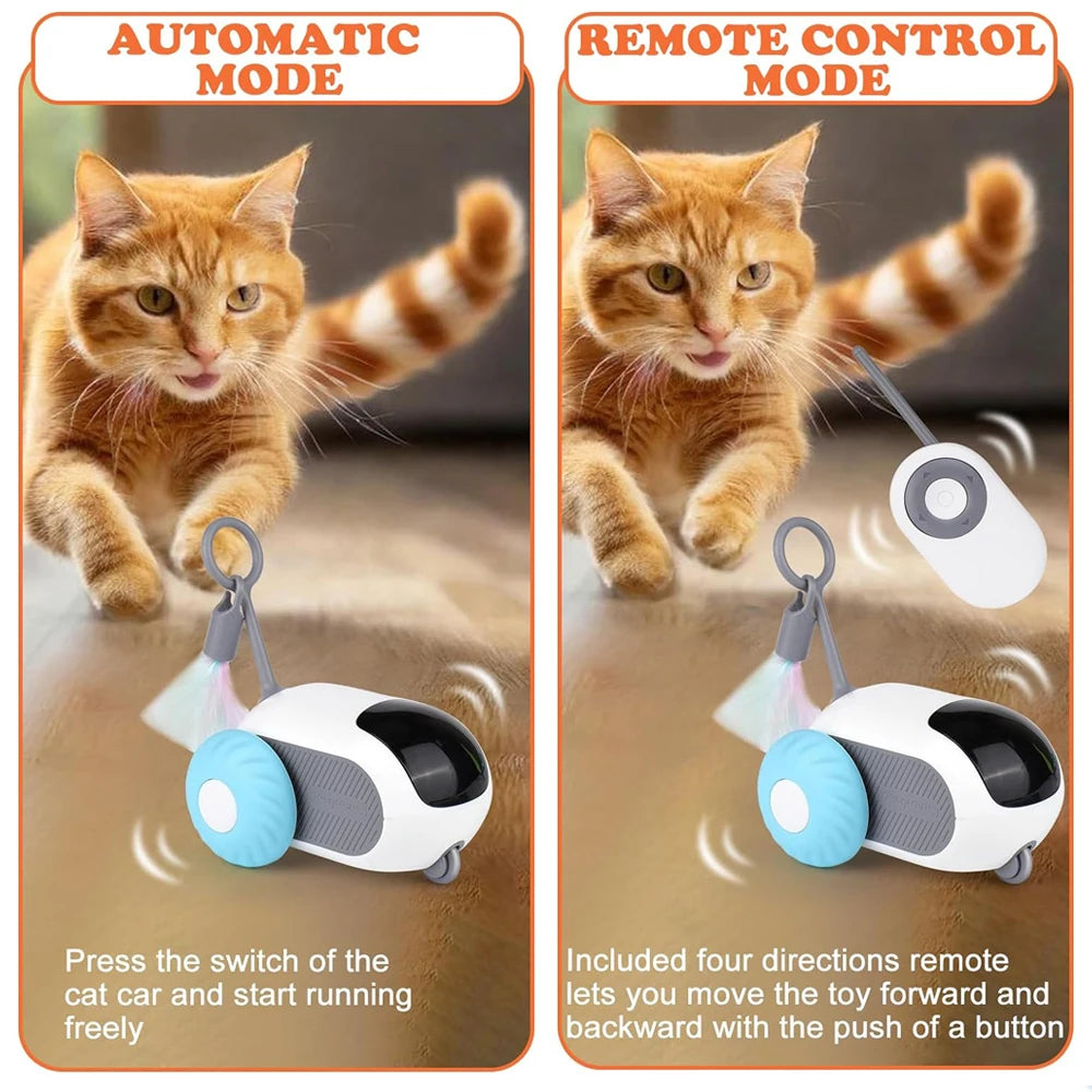Smart Rolling Cat Toy Car – Remote-Controlled Indoor Fun