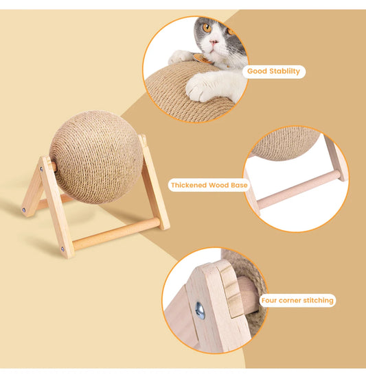 Interactive Cat Scratcher Ball – Sisal Toy for Healthy Claws