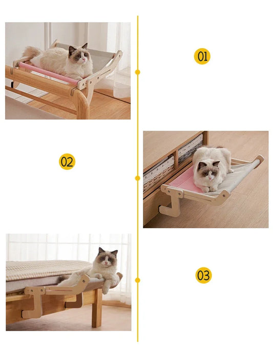 Bed Lounger for Cats – Modern Wooden Comfort