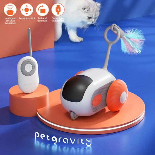 Smart Rolling Cat Toy Car – Remote-Controlled Indoor Fun