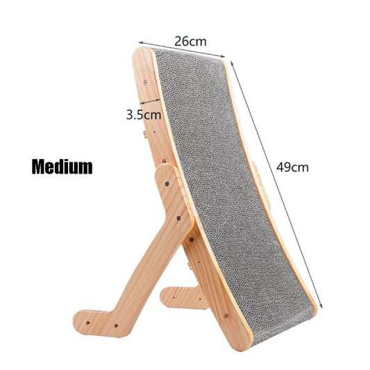 3-in-1 Wooden Cat Scratcher – Bed, Toy & Nail Grinder in One