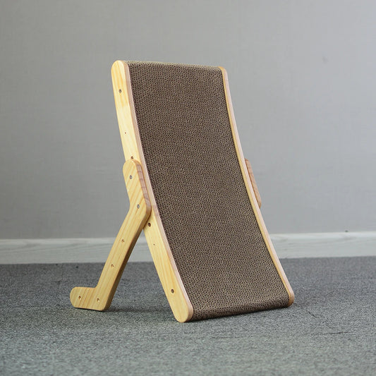3-in-1 Wooden Cat Scratcher – Bed, Toy & Nail Grinder in One
