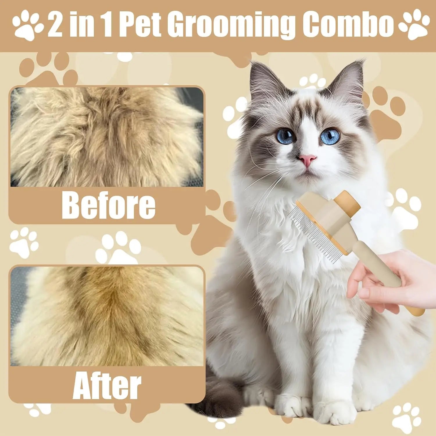 Professional Flea & Hair Removal Comb – Grooming Tool for Cats & Dogs