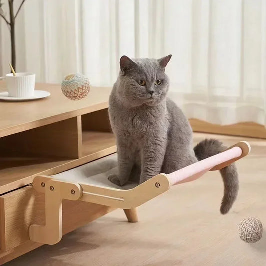 Bed Lounger for Cats – Modern Wooden Comfort