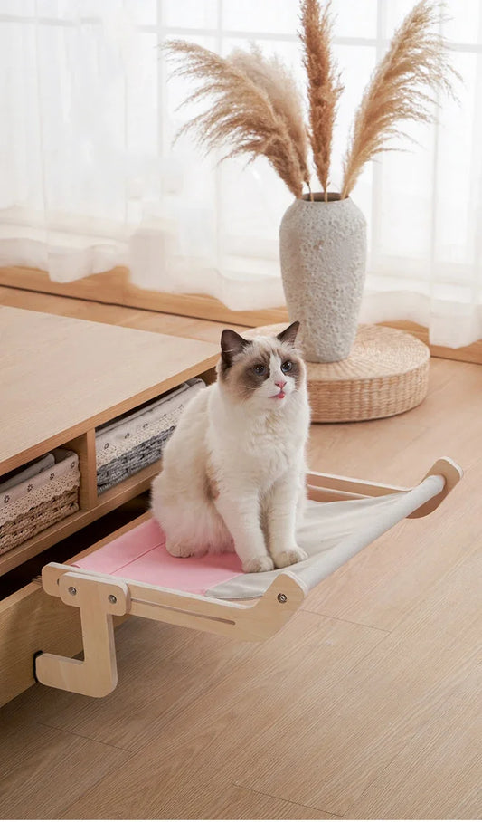 Bed Lounger for Cats – Modern Wooden Comfort