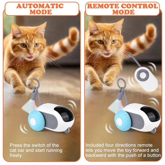 Smart Rolling Cat Toy Car – Remote-Controlled Indoor Fun