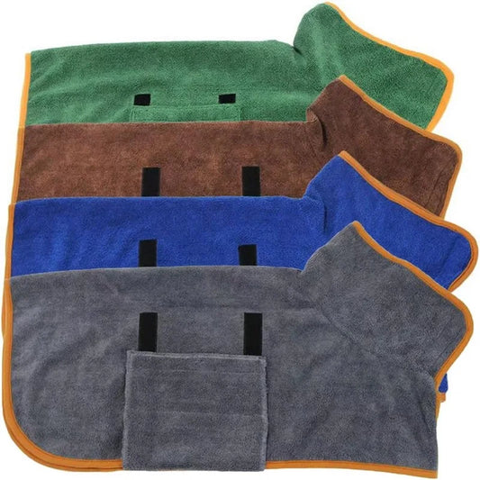 Fast-Dry Dog Towel Coat – Soft Microfiber Robe for Dogs