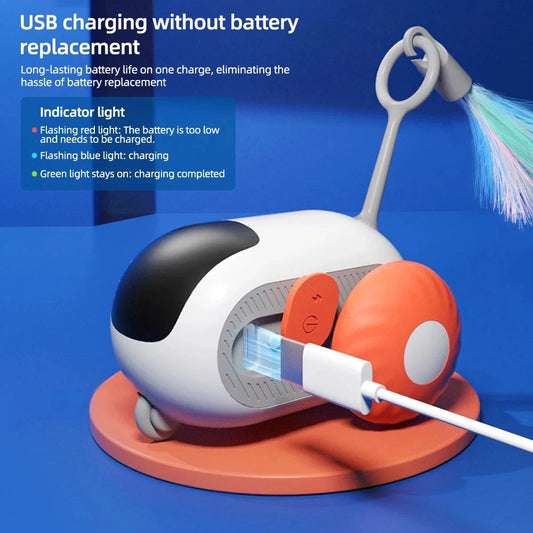 Smart Rolling Cat Toy Car – Remote-Controlled Indoor Fun