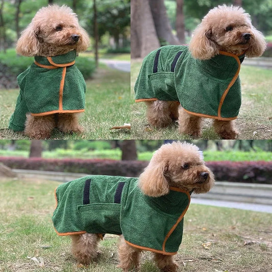 Fast-Dry Dog Towel Coat – Soft Microfiber Robe for Dogs