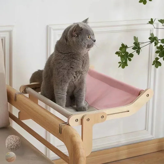 Bed Lounger for Cats – Modern Wooden Comfort
