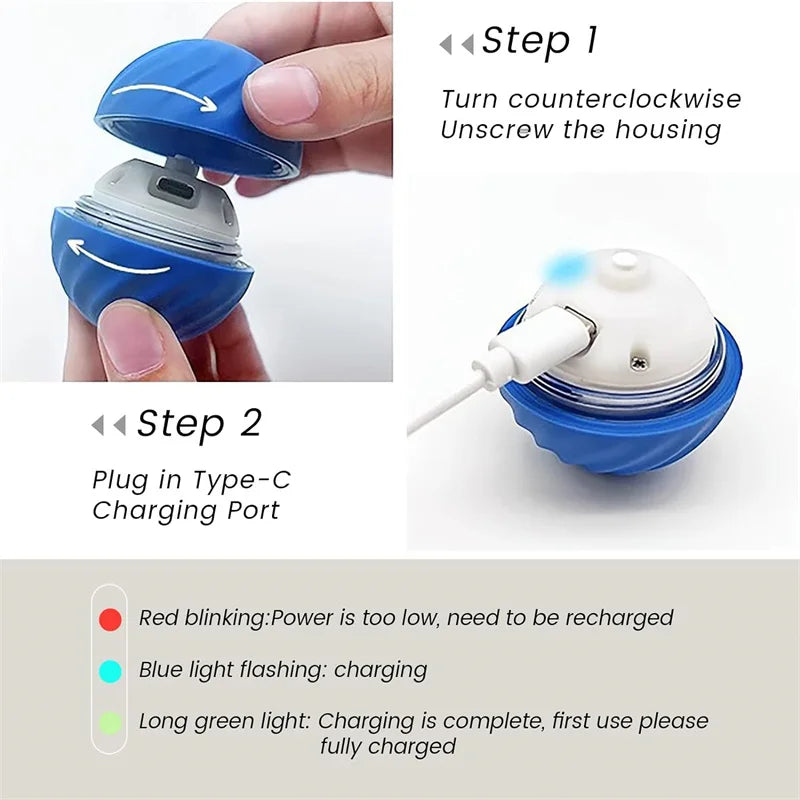 Smart Bouncing Pet Ball – USB Rechargeable Interactive Toy