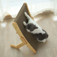 3-in-1 Wooden Cat Scratcher – Bed, Toy & Nail Grinder in One